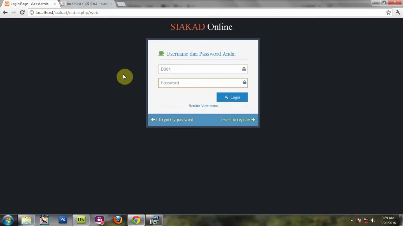 Demo Video Tutorial Membangun Sistem Informasi Akademik Dengan