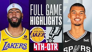 Los Angeles Lakers vs San Antonio Spurs HIGHLIGHTS 4th-QTR HD | 2024 NBA season | 2/23/2024