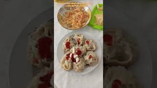 for lunch, manti, cabbage salad and other ingredients in Astana Kazakhstan at 12.02.2024