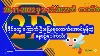 28-11-2022 မှ 2-11-2022 လုံး၀ မပေါက်တဲ့သူ ကြည့်သင့်တဲ့ တပတ်စာ vip