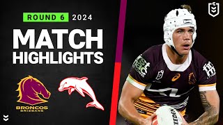 NRL 2024 | Broncos v Dolphins | Match Highlights