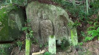 藪の中三尊 磨崖仏 京都府木津川市加茂町(浄瑠璃寺近く府道752号）