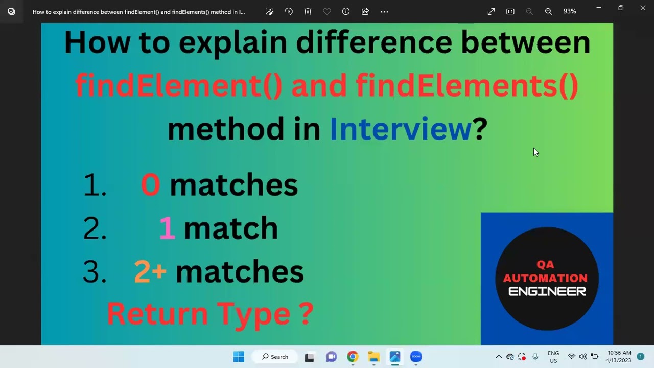 Difference Between FindElement() And FindElements() Method | # ...