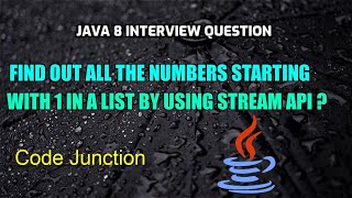 Find out all the numbers starting with 1 in a list by using Stream API ? || Java8 Interview Question