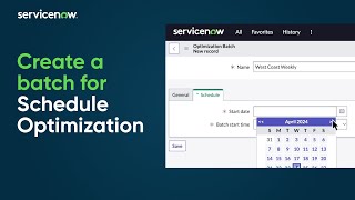 Schedule Optimization | Create a batch