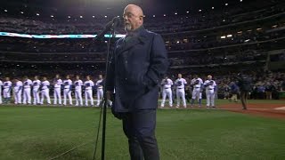 Billy Joel performs the national anthem