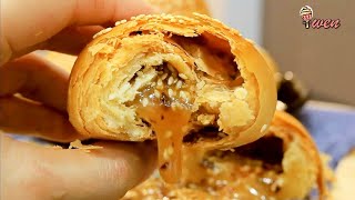 香饼/马蹄酥食谱Heong Peah/Beh Teh Saw/Maltose Pastry Recipe|麦芽糖馅，千层酥皮Maltose Fillings, Puff Pastry