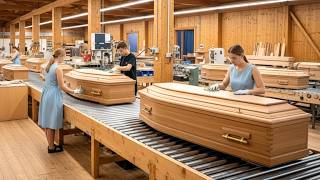 Inside a Casket Factory – How Solid Walnut Caskets Are Made (Full Process)