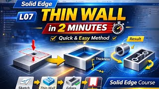 Solid Edge Thin Wall Tutorial Create Hollow Parts Easily | Solid Edge Course |