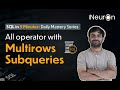 All operator In SQL | Multi Rows Subqueries | SQL Tutorial