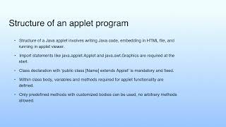 Structure of an applet program | Lecture 05: Java Applet Programming