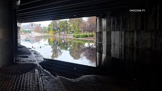 Market Street Flooded In Riverside CA