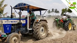 Tractor Racing Videos - Swaraj 744 FE  vs John Deere 5030 Tractor videos - Come To Village