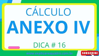 Dica # 16 SIMPLES NACIONAL (ANEXO IV)