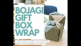 How to wrap a gift box with Bojagi, zero waste reusable cloth wrap.