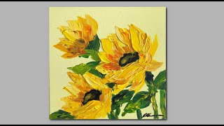 Acrylic Sunflower Painting in under 15 minutes!!