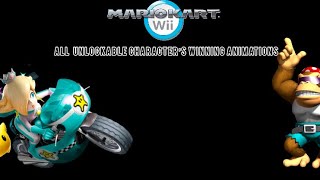 Mario Kart Wii: All Unlockable Characters Winning Animation