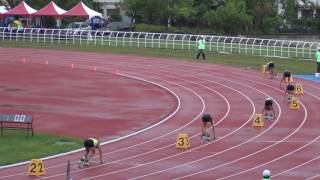 20160930163643 105年全國中等學校田徑錦標賽國男組4x100公尺接力預賽第5組 桃市仁和國中（饒文瑜 林暐峻  陳俊宏 黃律均） 高市中正高中 國立東大附屬體進决賽。（北市金華國中 古