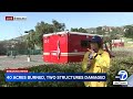 at least 2 homes damaged in 50 acre malibu brush fire