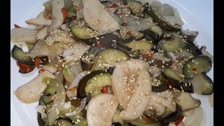 ☆가지 볶음ㅡ새송이와 함께 볶으면 쫄깃쫄깃 맛있어요! 고소~담백~쫄깃!☆★Stir fried Eggplant★