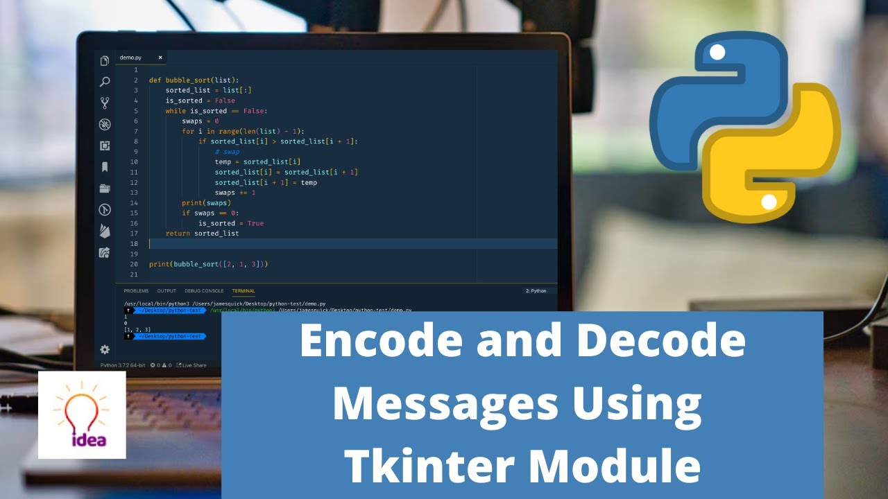 Encode And Decode Messages Using Tkinter Module | Python Project - YouTube