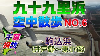 【千葉探訪・ドローン空撮】九十九里浜空中散歩NO.6　駒込浜(井戸野～東小笹)　\