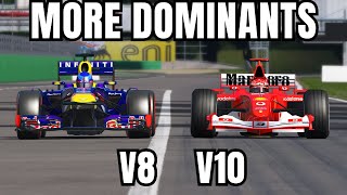 The MOST DOMINANT F1 V8 vs The MOST DOMINANT F1 V10 in a RACE