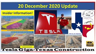Tesla Gigafactory Texas 20 December 2020 Cyber Truck & Model Y Factory Construction Update (08:30AM)