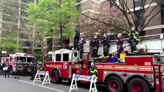 New York firefighters pay respect to healthcare workers