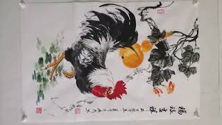 王兴民国画公鸡：福禄吉祥，王老师又一力作精品展示，欢迎评论。