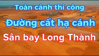 Tiến độ thi công đường cất hạ cánh Sân bay Long Thành đẩy mạnh thi công lớp bê tông lót M150.