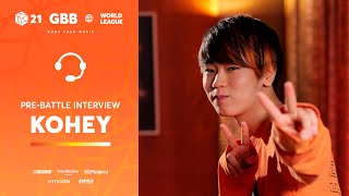 Kohey 🇯🇵 | GRAND BEATBOX BATTLE 2021: WORLD LEAGUE | Pre-Battle Interview