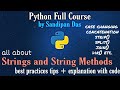 Lec 4: Strings and String Methods | Python full course