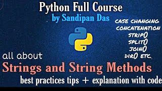 Lec 4: Strings and String Methods | Python full course