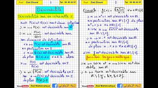 Cours Dérivabilité Bac Math/ Science / Technique / Info