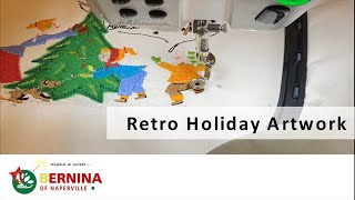 Retro Holiday Embroidery Artwork Collage