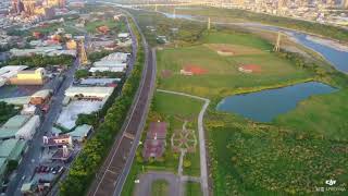 2017/10/31傍晚的大漢溪左岸，原住民主題公園，鹿角溪人工濕地空拍