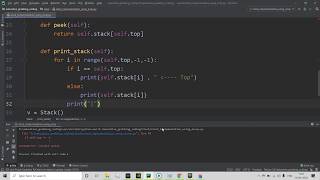 Array implementation of stack using python