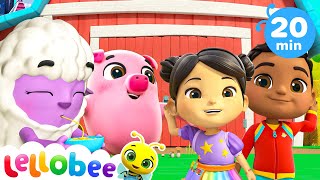 Farm Animal Sounds | Lellobee by CoComelon | Sing Along | Nursery Rhymes and Songs for Kids