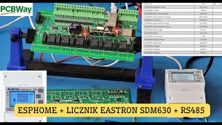 ESPHOME  + EASTRON SDM630, jak skomunikować licznik energii z serwerem. ESP32 + RS485-UART.