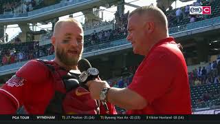 Tucker Barnhart embraces victory shower