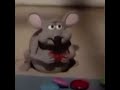 stupid idiot clay rat eating a delicious chocolate dinner meal