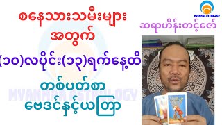 စနေသားသမီးများအတွက် ၁၀လပိုင်း ၁၃ရက်ထိဟောစာတမ်း