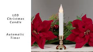 LED Christmas Candle Lamp with Automatic Timer - 8.5\