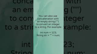 Java ‑ How to convert int to String?