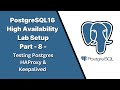 Part8 - PostgreSQL16 High Availability Lab Setup - Testing PostgreSQL HAproxy Keepalived