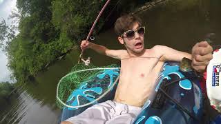 Fishing The Elkhart Indiana River On Inner Tubes..... River Adventures (Season 1. Episode 2.)