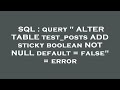 SQL : query 