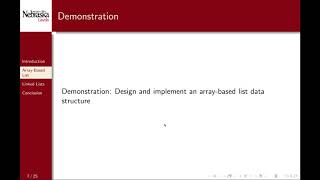 4.1 - Lists & List-Based Data Structures - Array-Based Lists