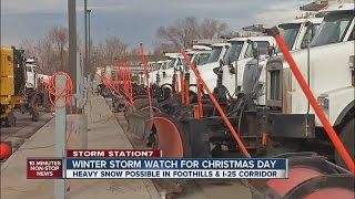 Road crews prep for Christmas snow storm